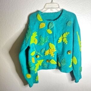 Michael Simon Vintage 90s acorns forest Sweater The Nanny's Fran Fine sz S